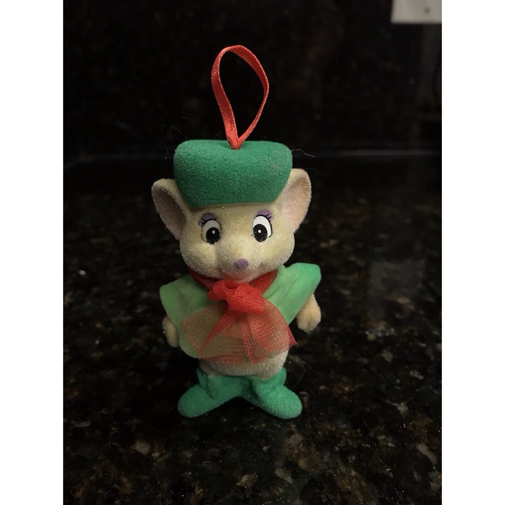 Vintage Flocked‎ Disney Rescuers Down Under Bianca Christmas Tree Ornament